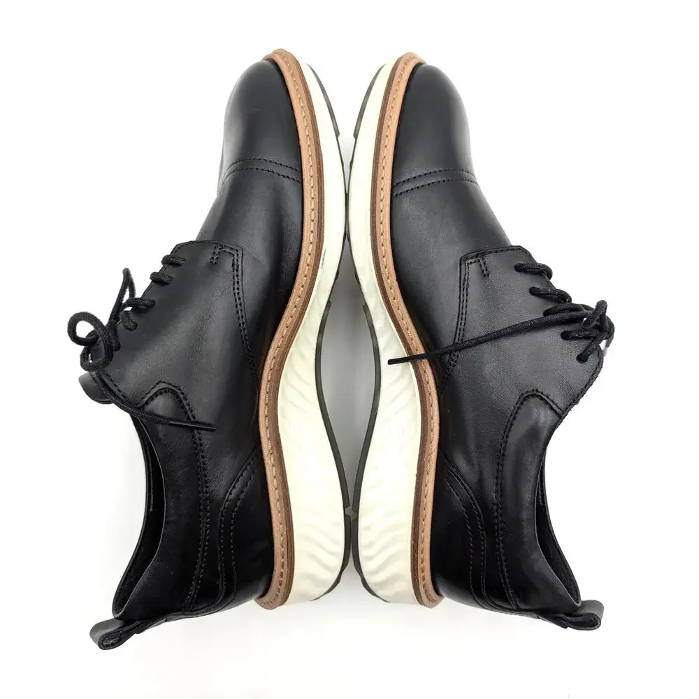 Ecco ST.1 Hybrid Lace-Up Derby Shoes Cap Toe Men's Black Size US5-5.5 EU39